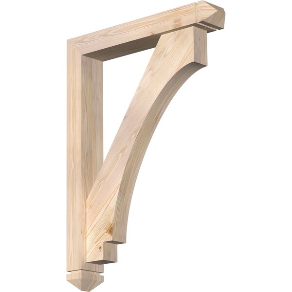 Ekena Millwork Imperial Arts and Crafts Smooth Bracket w/ Offset Brace, Douglas Fir, 5 1/2"W x 32"D x 44"H BKT0604X32X44IMP03SDF - main